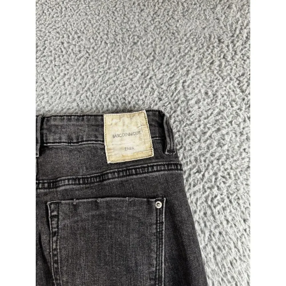 Zara Jeans Women‎ 4 Skinny Mid Rise Black Denim Casual Basic Minimalist 24x26
